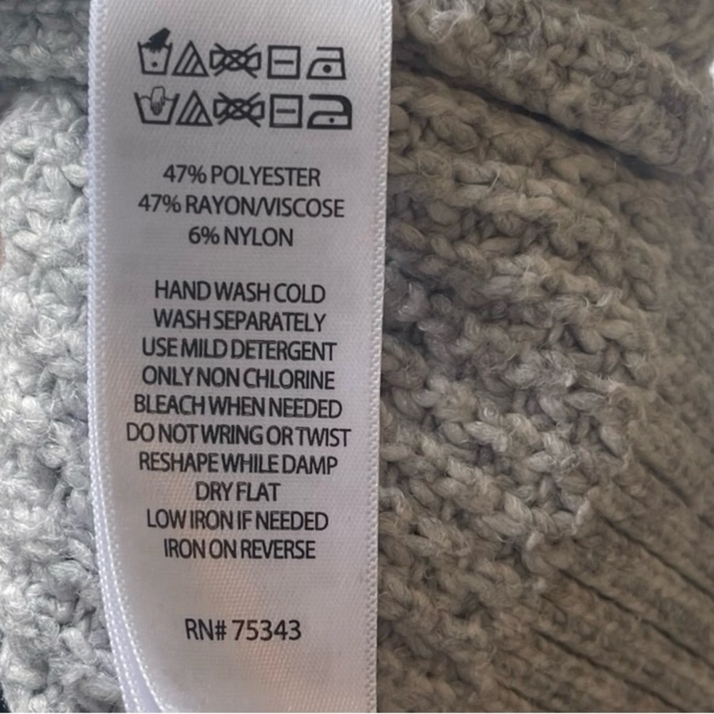 Cynthia Rowley Waffle Knit Gray Sweater Hoodie - Size Small - Picture 7 of 8